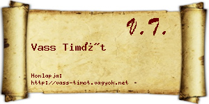 Vass Timót névjegykártya