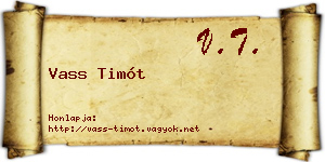 Vass Timót névjegykártya